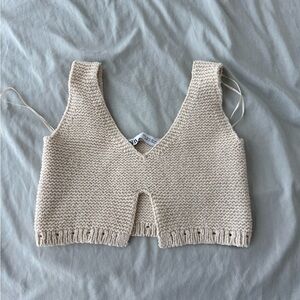 Zara Cream Knit Top LIKE NEW
